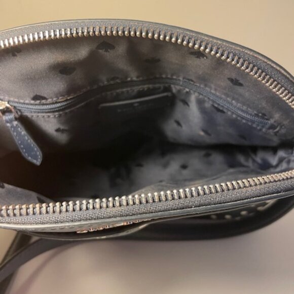 Kate Spade Leather Navy Polka Dot Purse - Picture 2 of 3